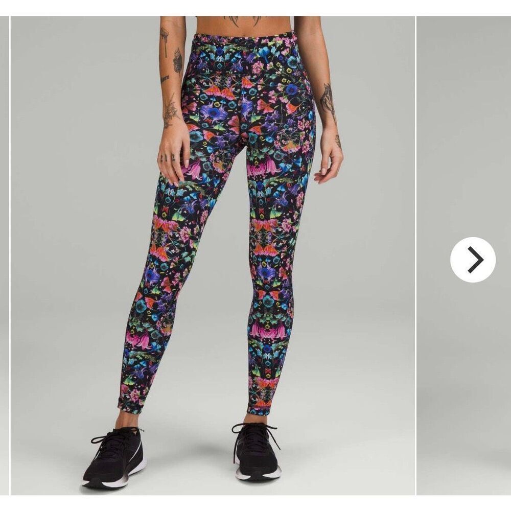 Lululemon Swift Speed High-Rise Tight 28" Flowerscope Black Multi size 10